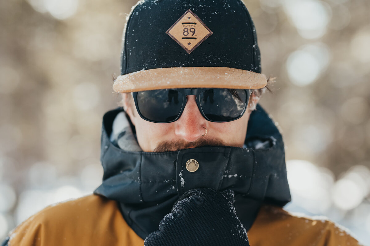 brand photoshoot in lake tahoe in the snow