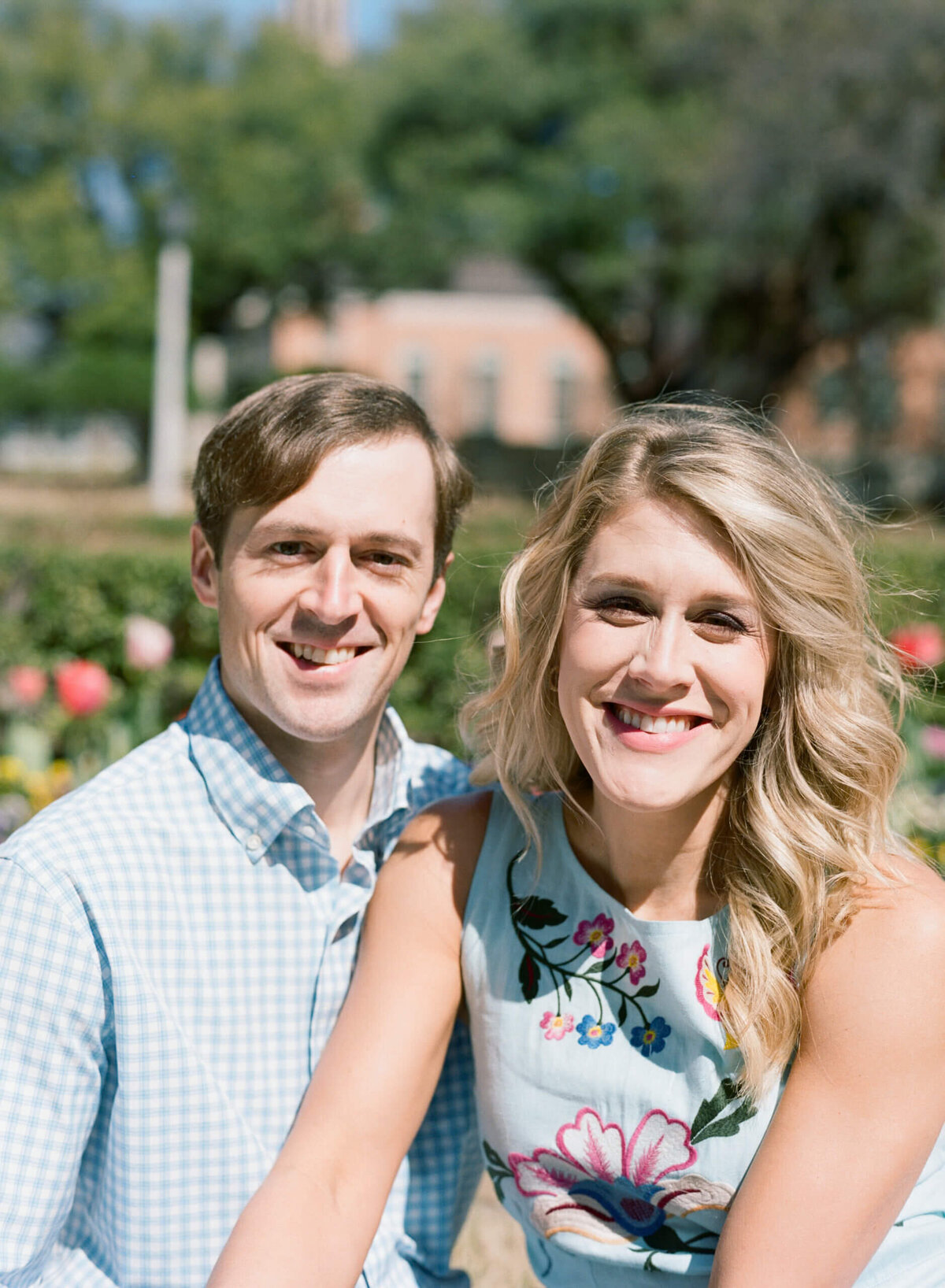 A wedding engagement session photo taken in Fort Worth Texas
