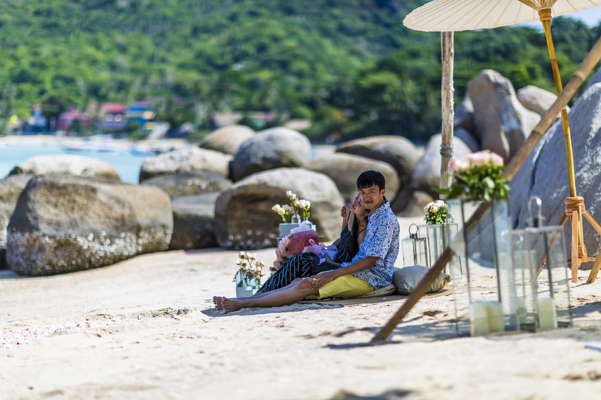 Beach Picnic Proposal on Koh Tao Thailand  (22)