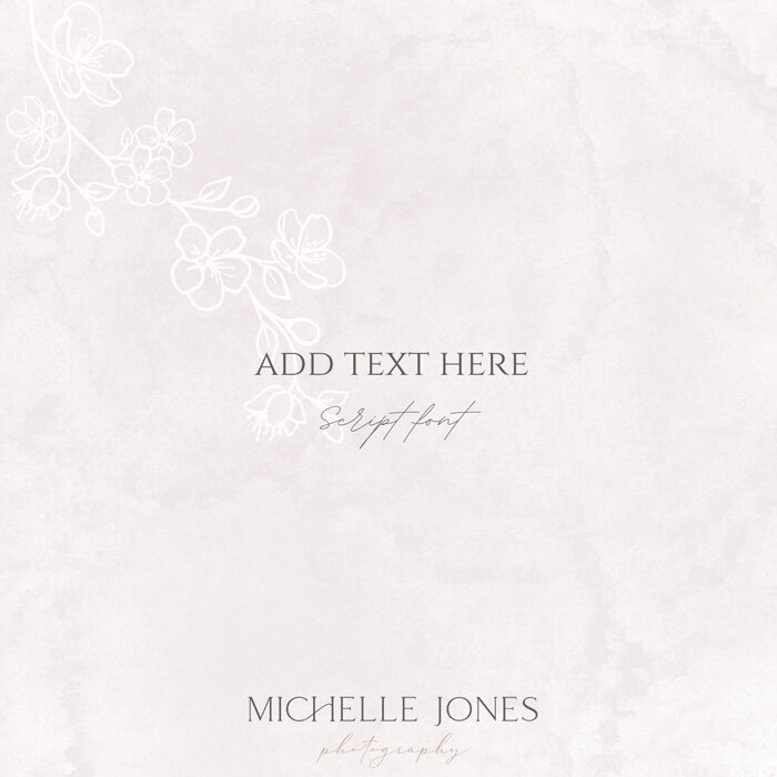 Floral, blossom social post template design in canva for wedding and family photographer Michelle Jones