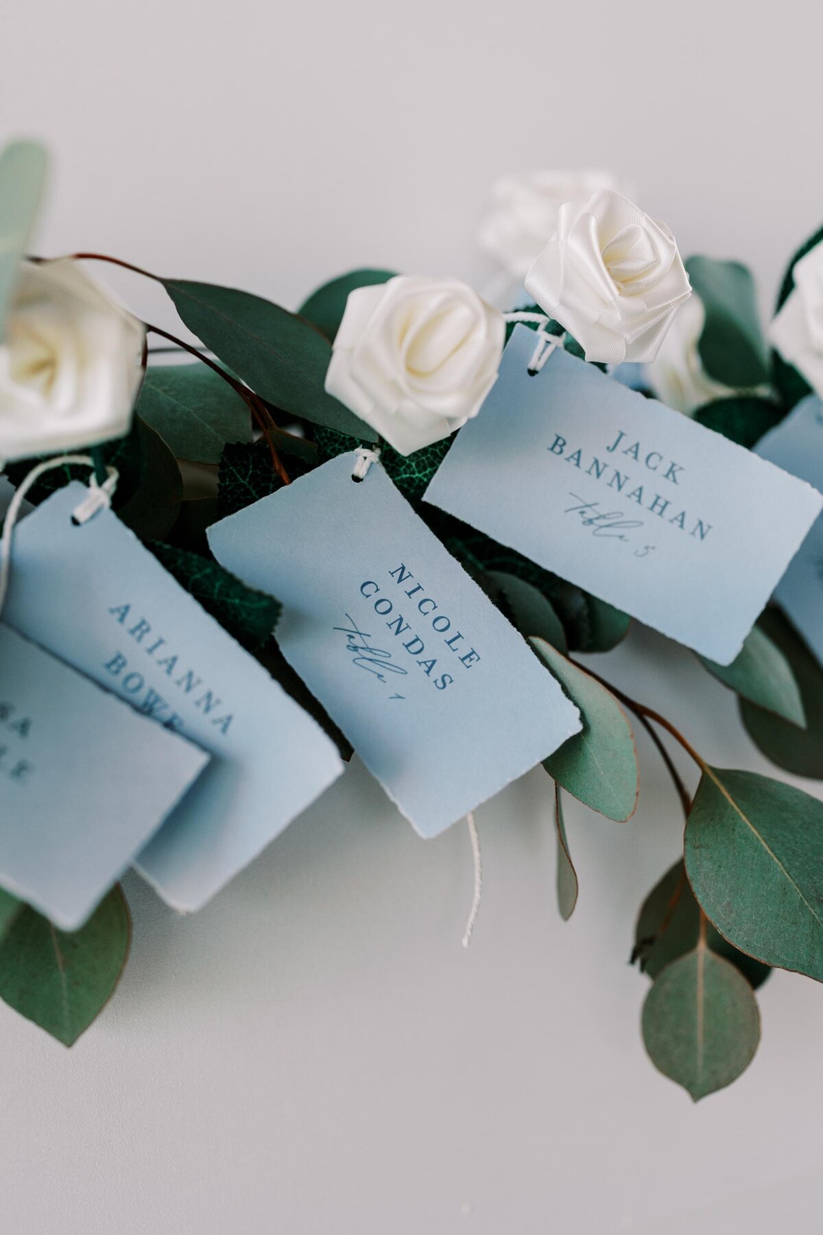 dusty-blue-floral-hand-torn-escort-cards