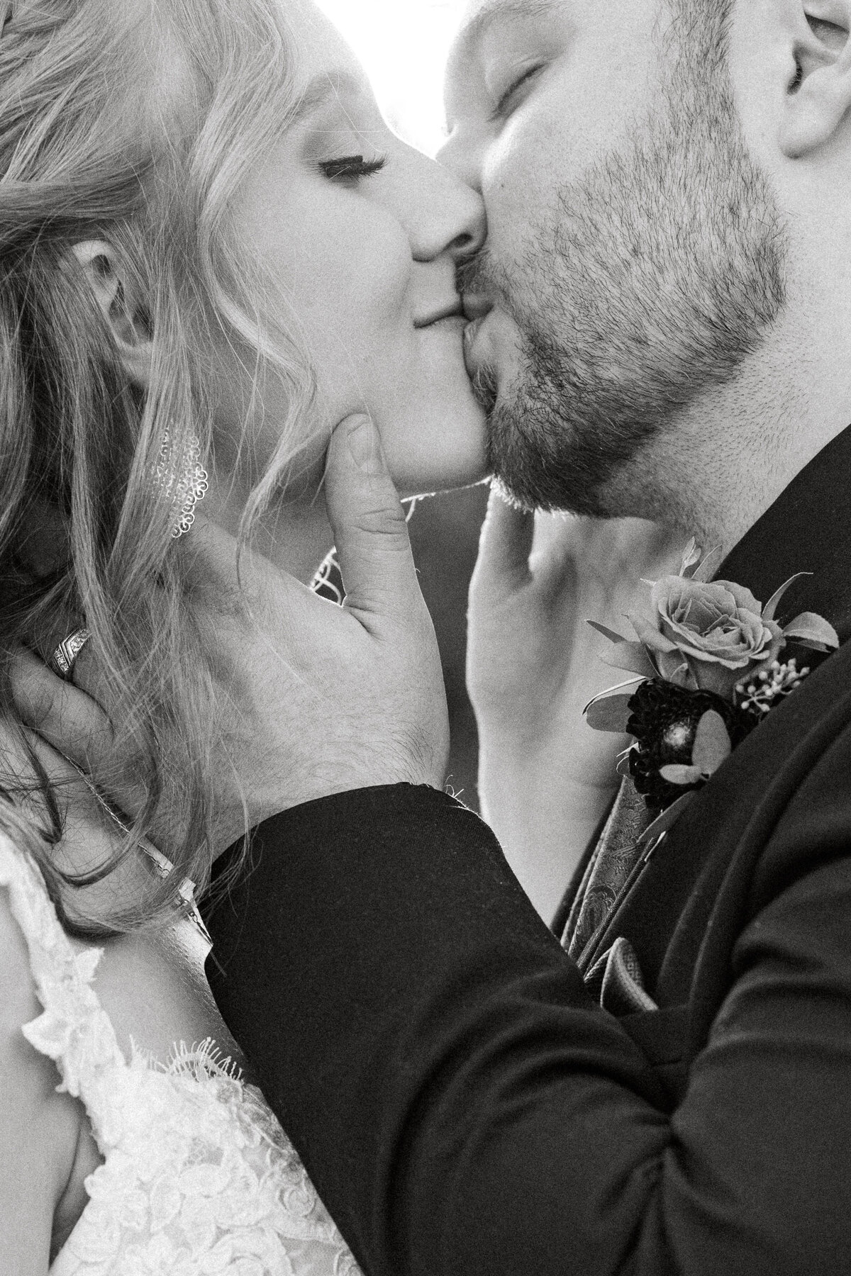 Bride and groom kissing in Idaho taken by wedding photographers in Idaho.