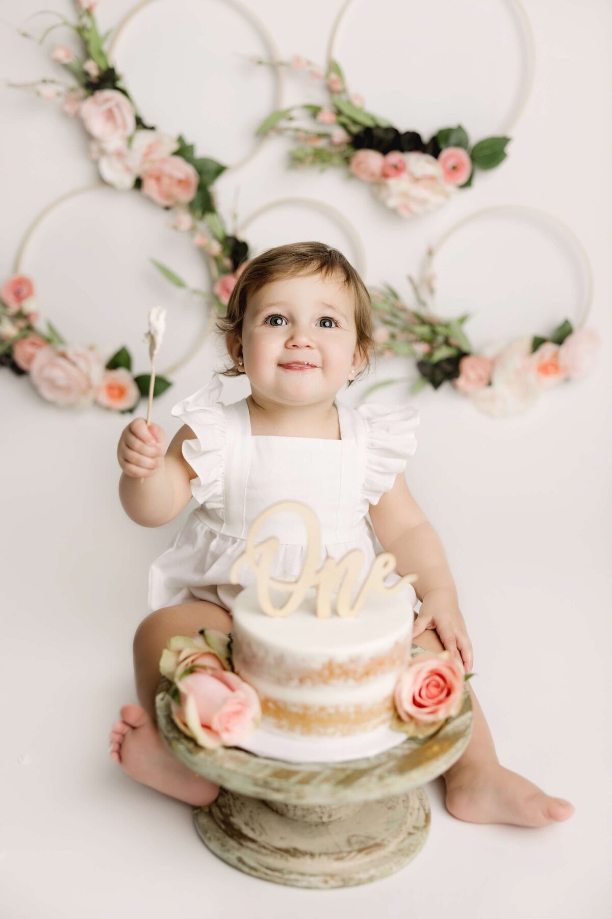 Colorado Cake Smash photo session with flowers and adorable cake