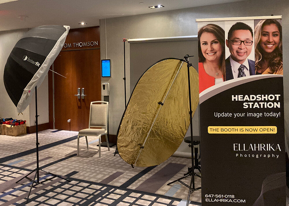 On-site headshot station at a Toronto conference