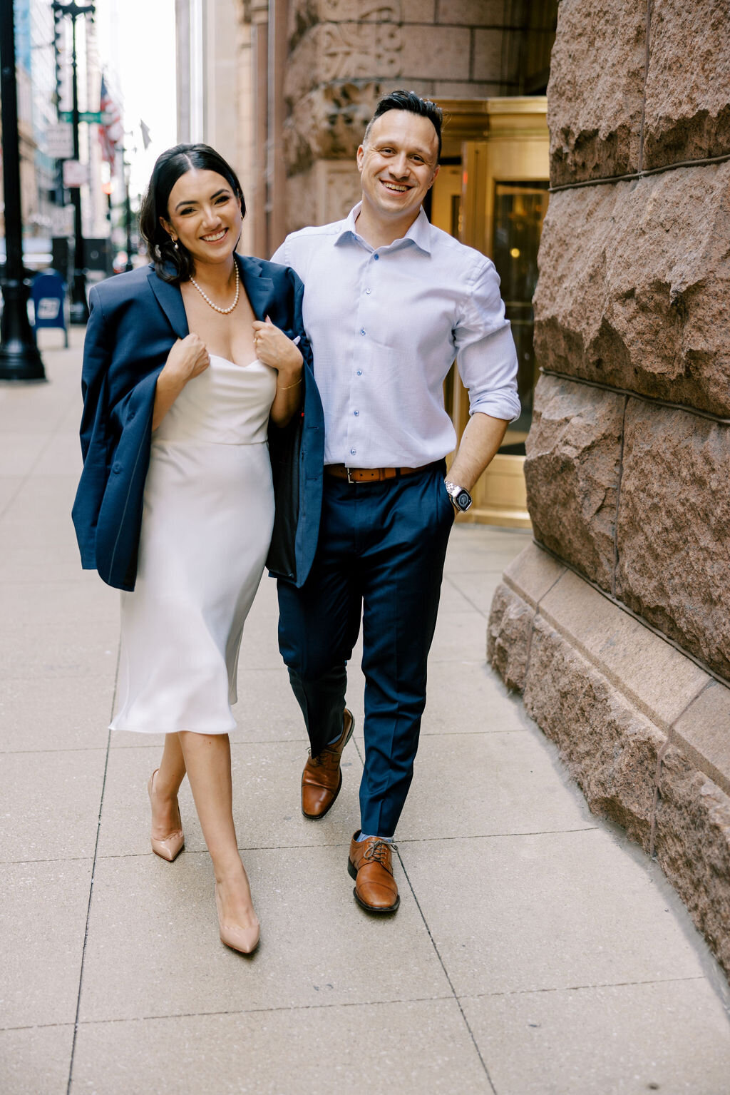 Date Night Engagement Photo in Downtown Chicago