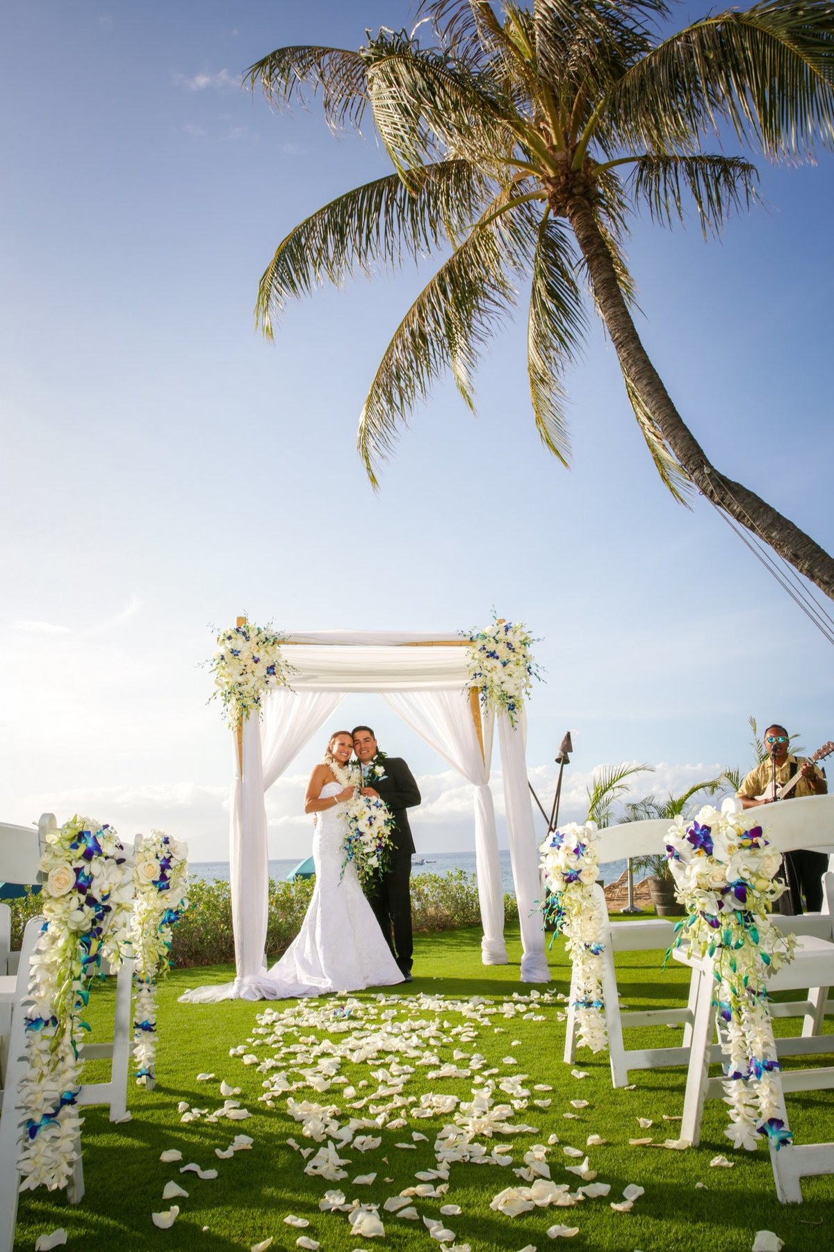 Maui Wedding Photography at The Westin Maui Resort and Spa with bride and groom during the ceremony