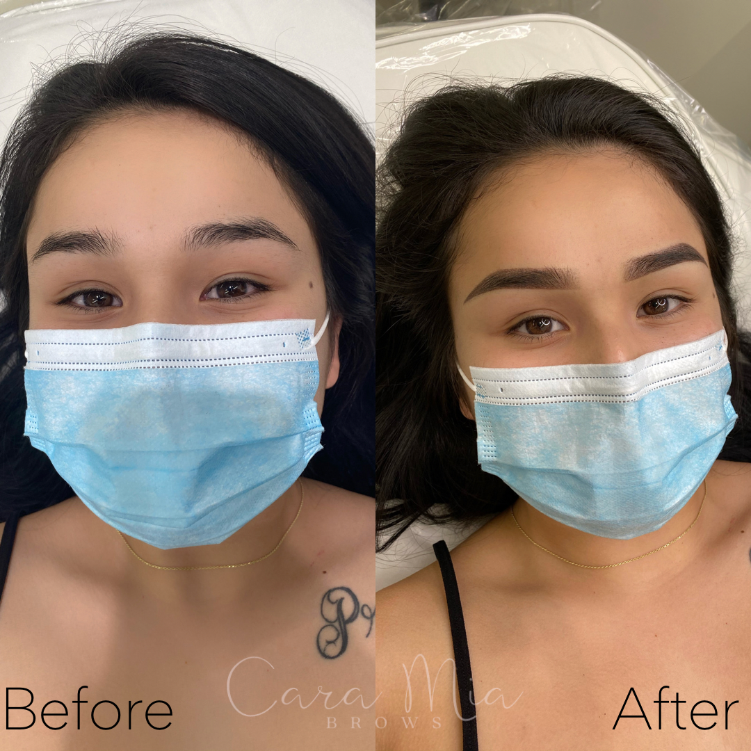 Ombre Powder Brows before and after