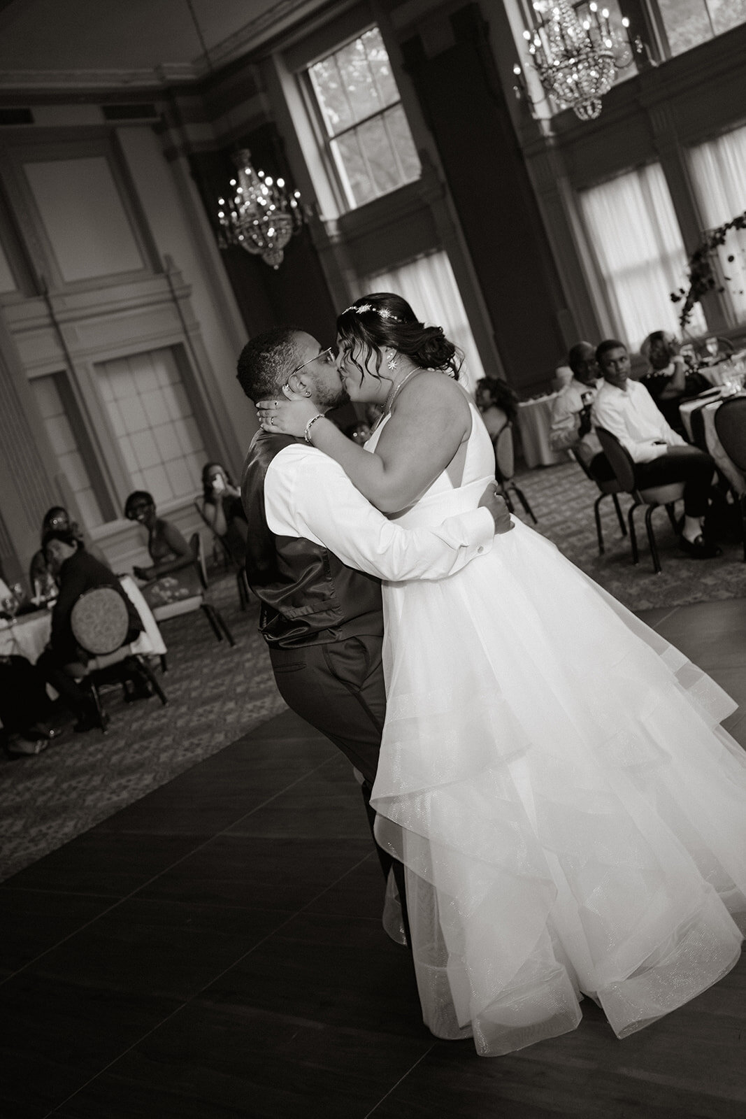 first dance wedding reception couple kissing