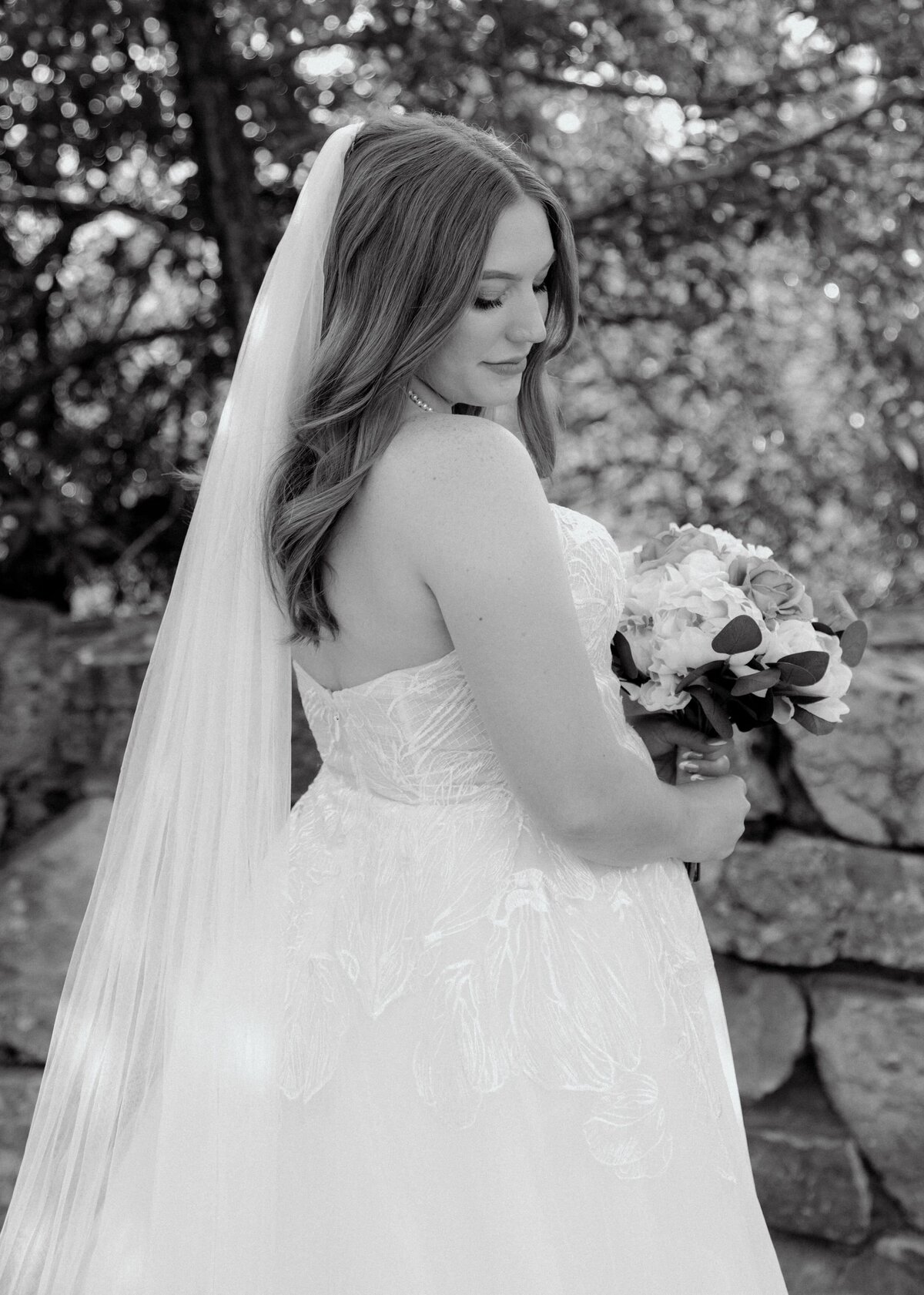 denver colorado wedding photographer - bride looking down