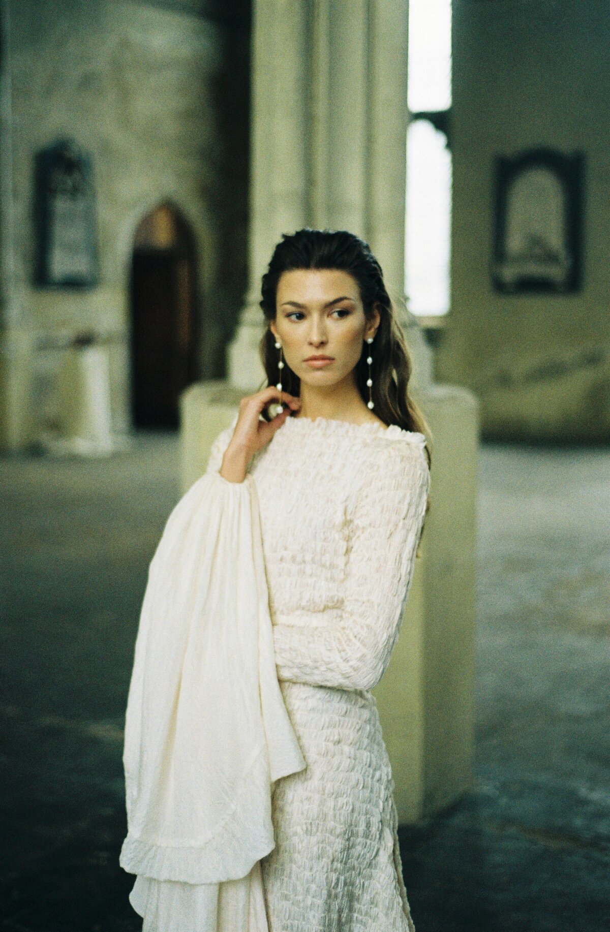 Editorial bridal portrait in London