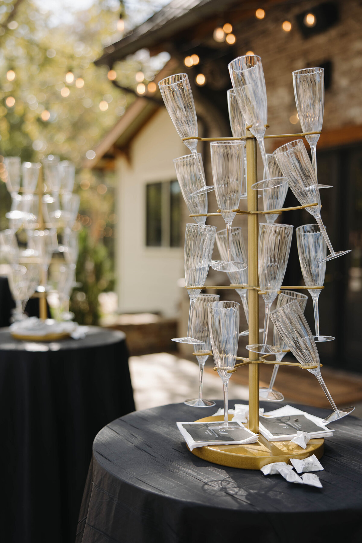 Champagne for guests at Danclay Farms