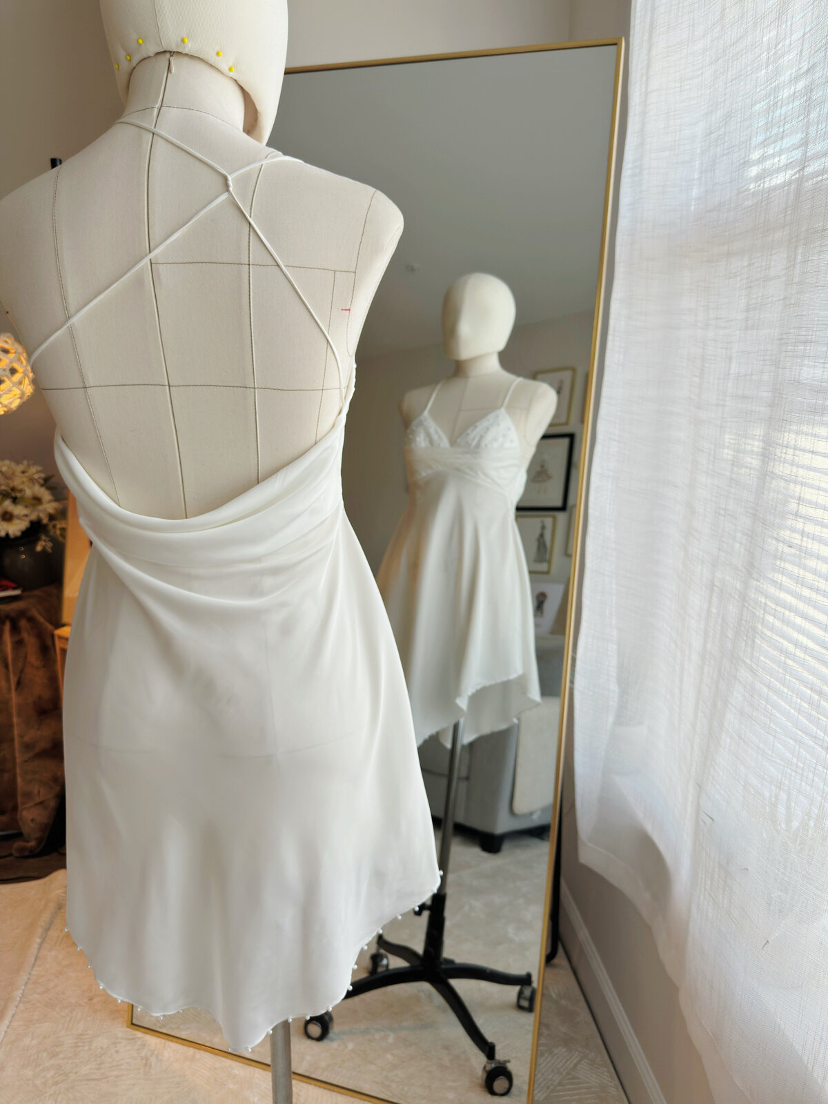 Soft bridal slip dress perfect for getting ready or honeymoon morning
