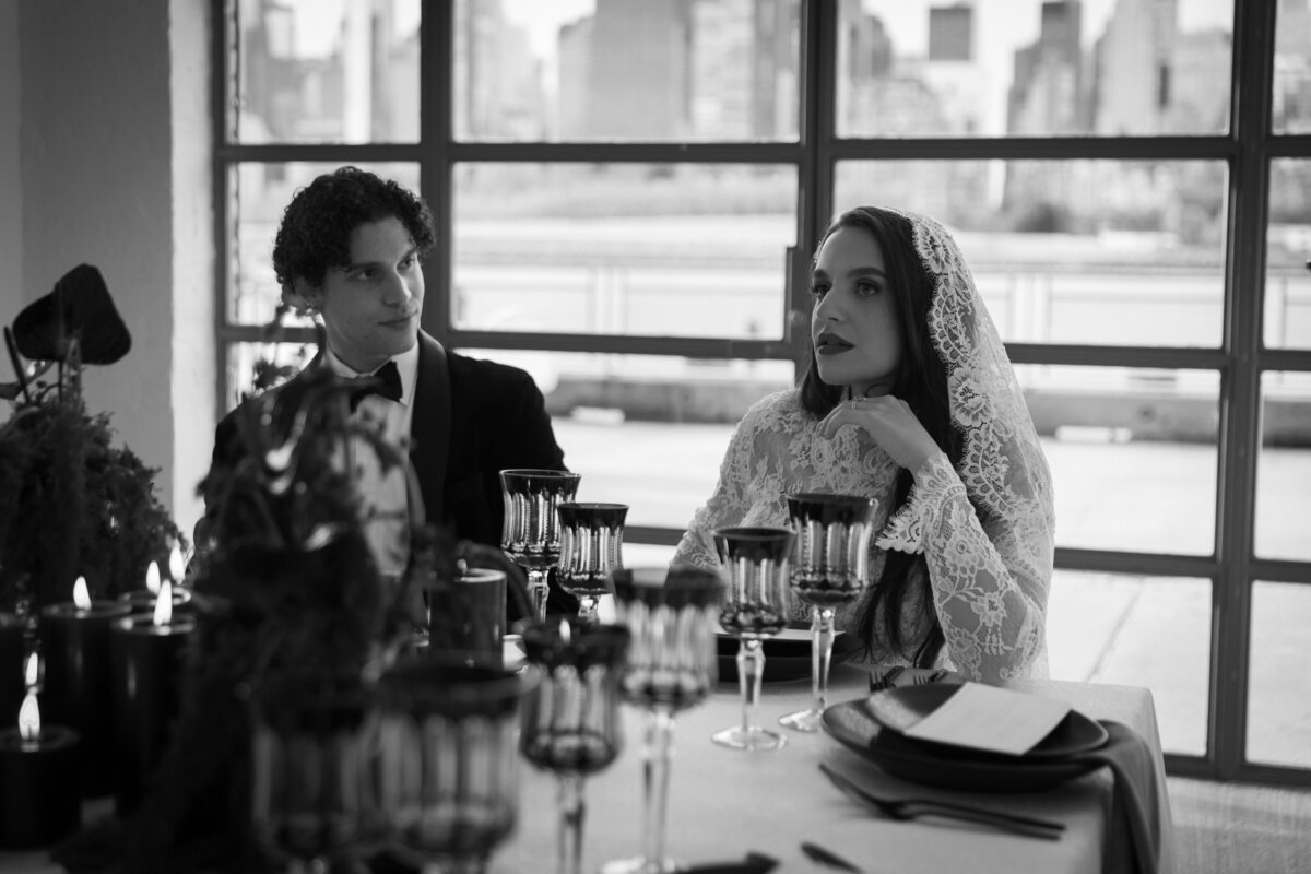 meredith-michel-editorial-wedding-bw-couple-at-modern-table