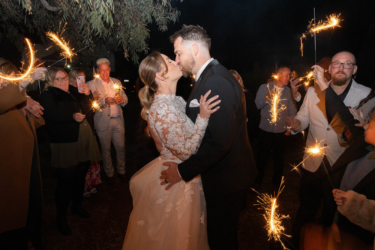 Sparkler exit at the end of the reception