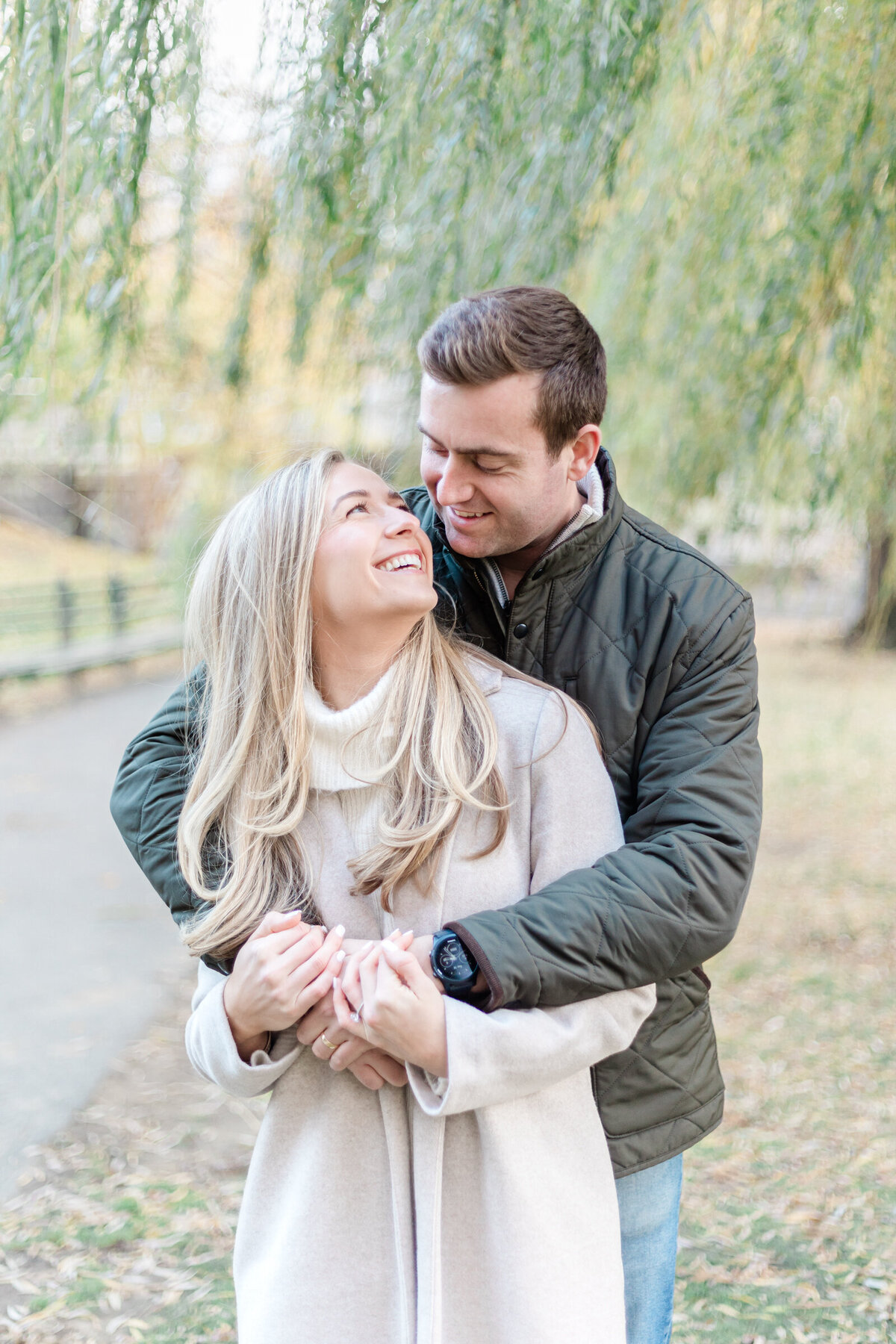 A fall engagement session  in Boston, Massachusetts
