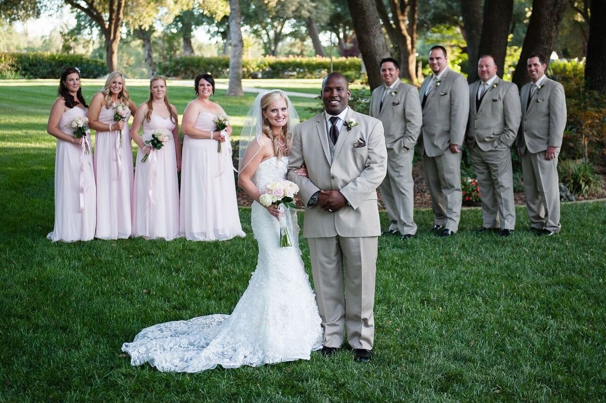 Bridal Party with Bride and Groom, Mixed Couple. Located in East Texas. Serving Quitman, Mineola, Winnsboro, Lindale, Van, Tyler, Sulpher Springs, Rockwall and destination weddings.