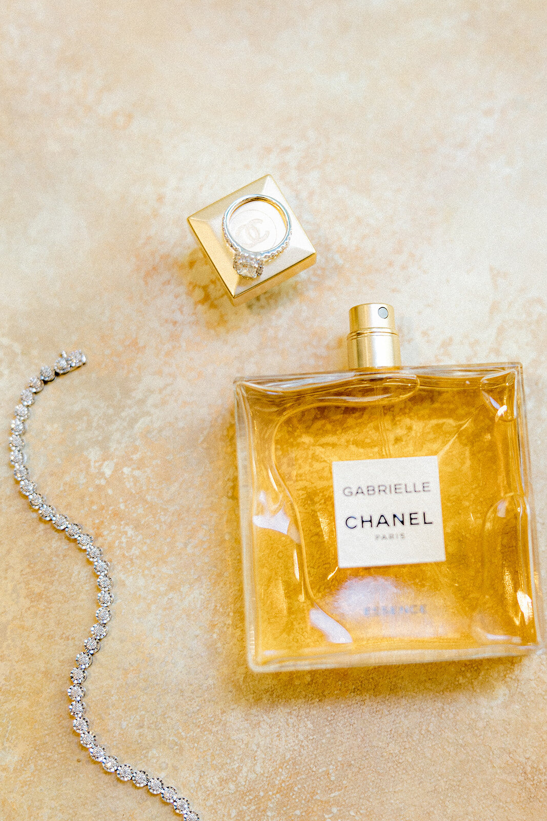 Bride's San Diego wedding day Chanel purfume
