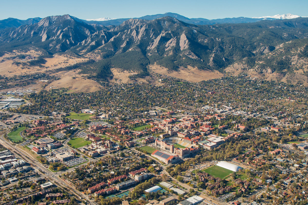 CU Boulder Aerial Photo Flatirons