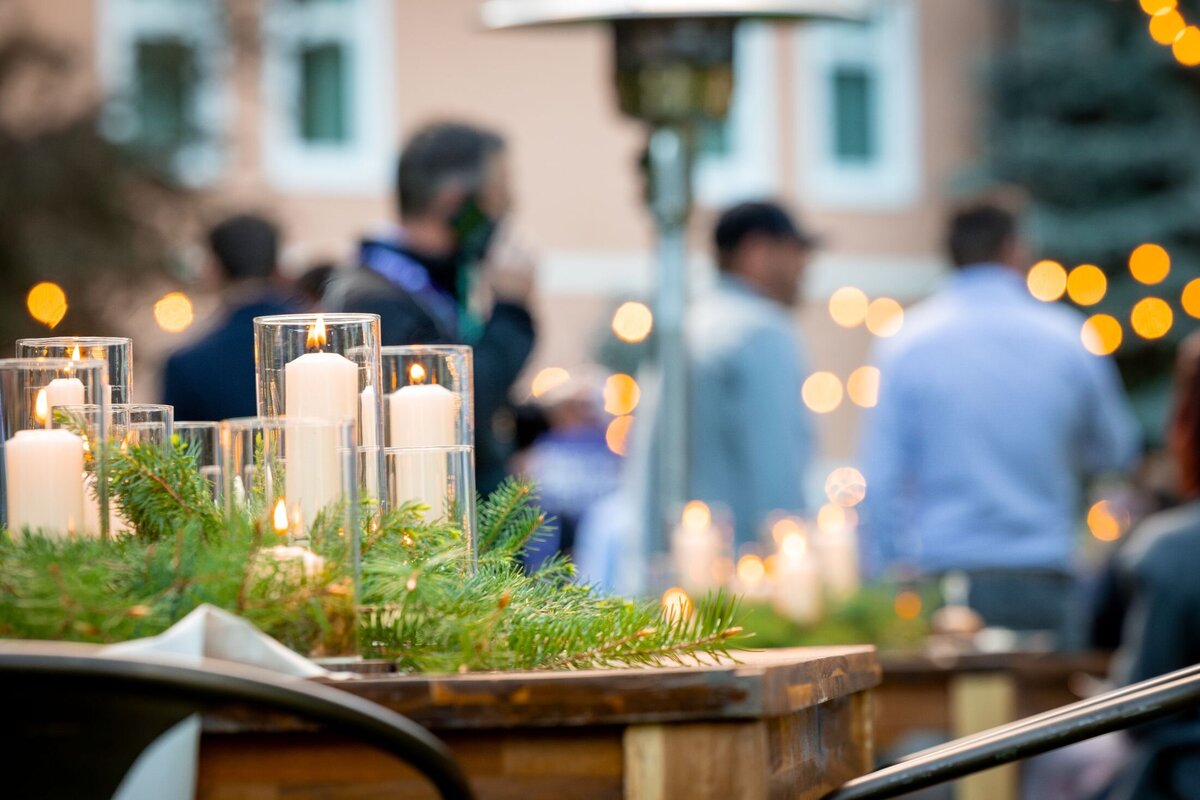 candles on table