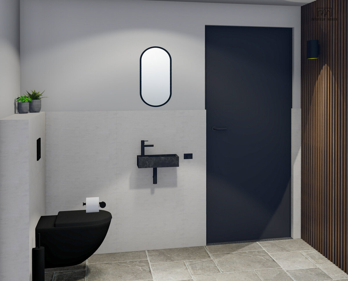 Interieurdesign Woerden, Interieurontwerpstudio Woerden, Interieurontwerper Woerden, Interior design Woerden, Interieurstudio Woerden, Interieur ontwerpen Woerden, Interieur ontwerp Woerden, Interieurinrichting Woerden, Interieurstylist Woerden, Badkamerontwerp Woerden, Badkamer Woerden, Zwarte kranen, Zwart toilet, toilet, Keukeneiland Woerden, PVC vloer Woerden, Washok ontwerp Woerden, Slaapkamer ontwerp, kantoorontwerp, beton cire wand Woerden, Ligbad Woerden,