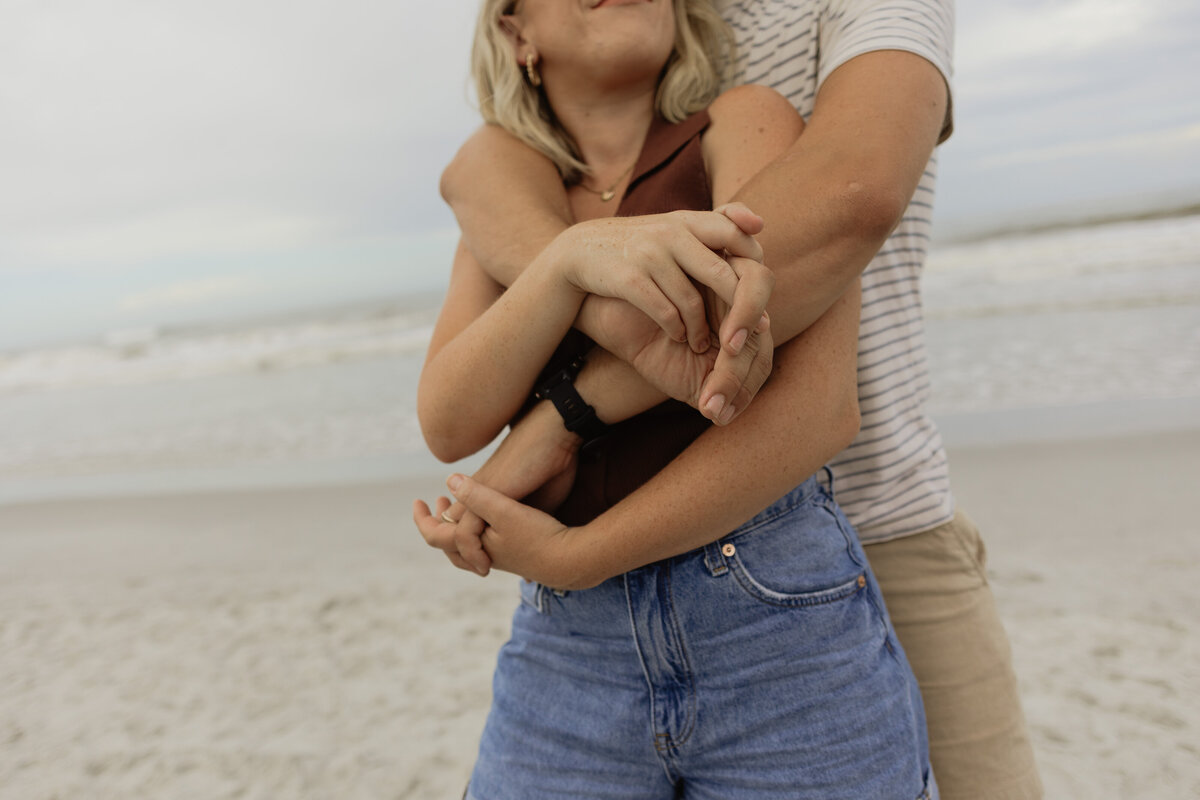 snuggles at a florida beach