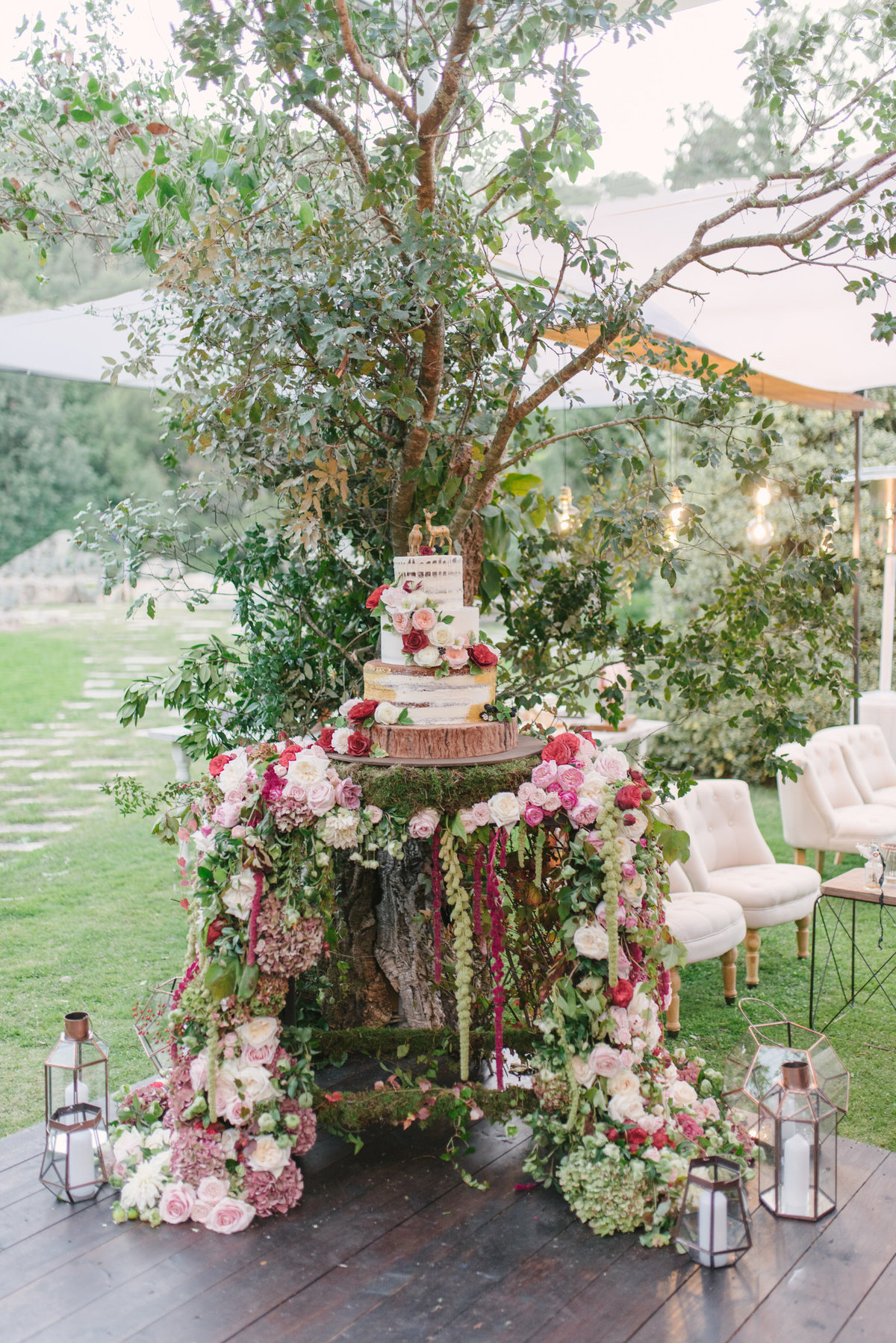 Enchanted forest wedding cake