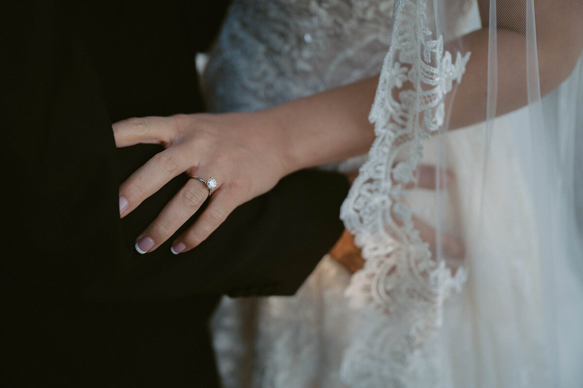 couple snuggle together