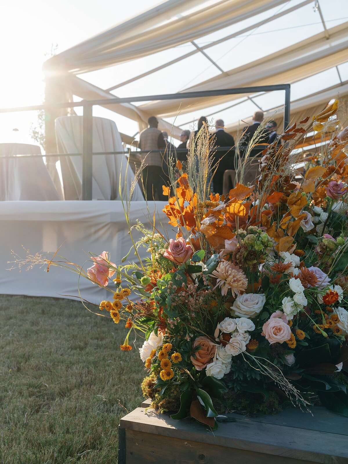 Custom tented wedding celebration with fall Ralph Lauren vibes at private polo farm in Aiken, South Carolina by Sarah Bradshaw_0191