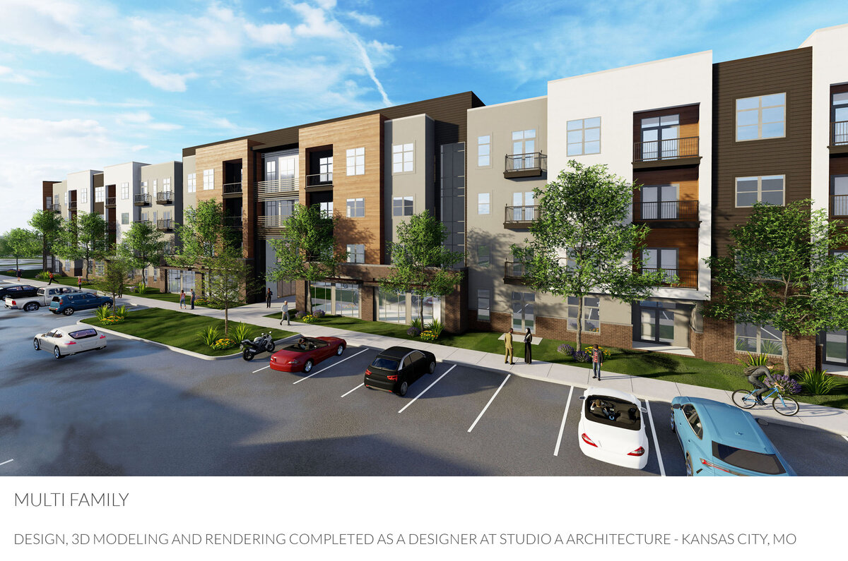 Kansas City multi family architecture design, 3d modeling and rendering