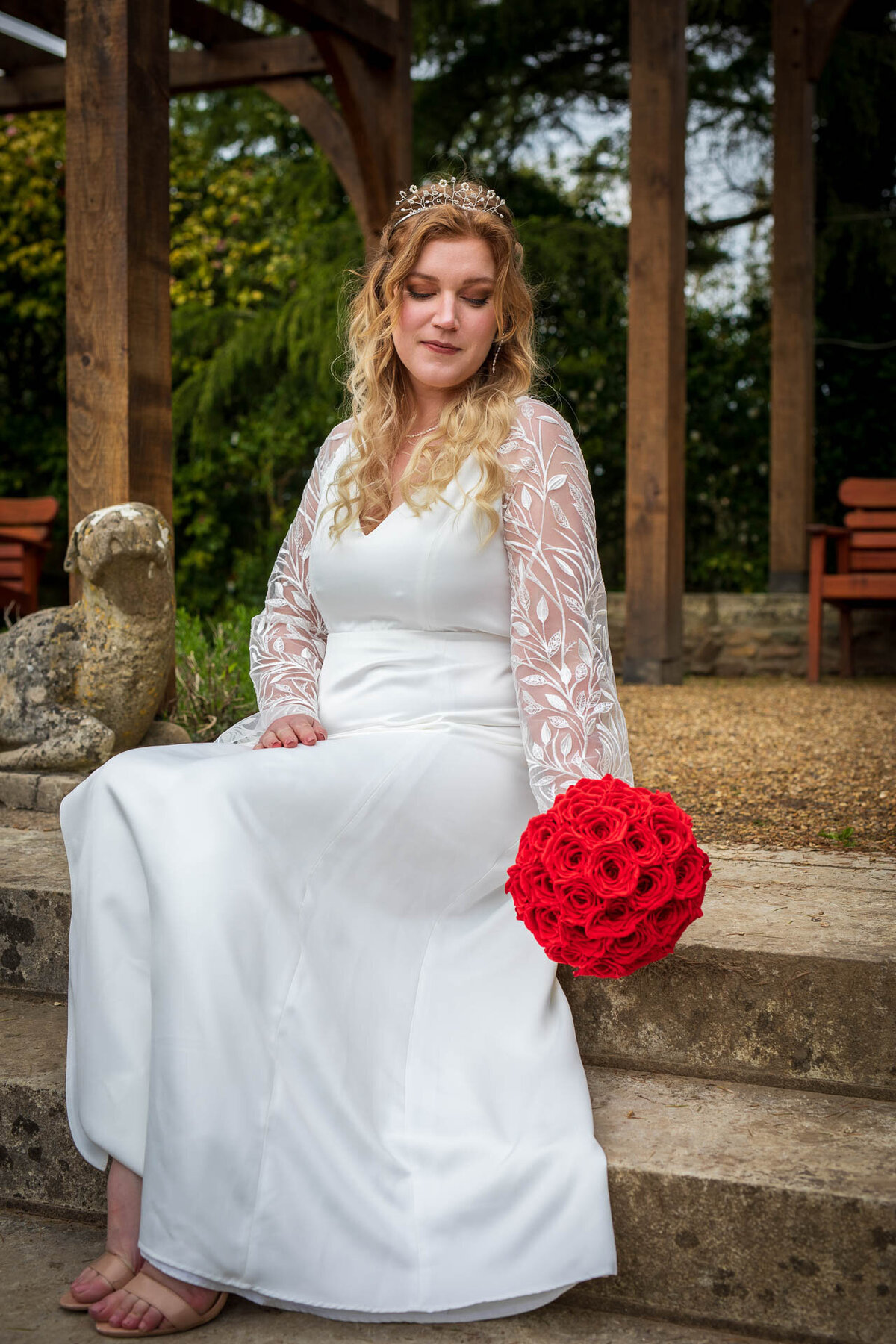 Red rose wedding bouquet