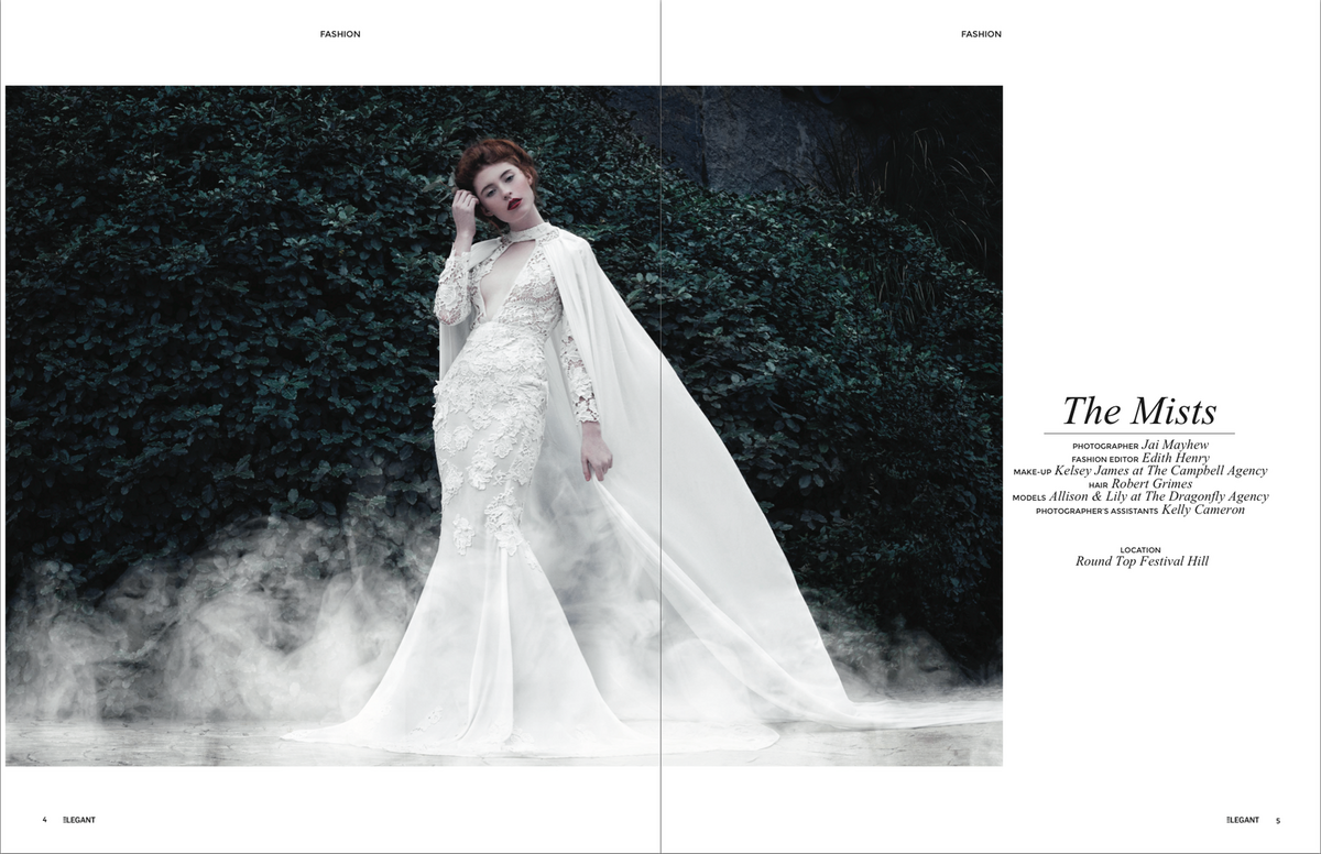 Editorial-bridal gown-magazine spread