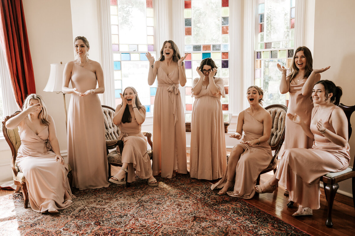 Bride First Look With Bridesmaids