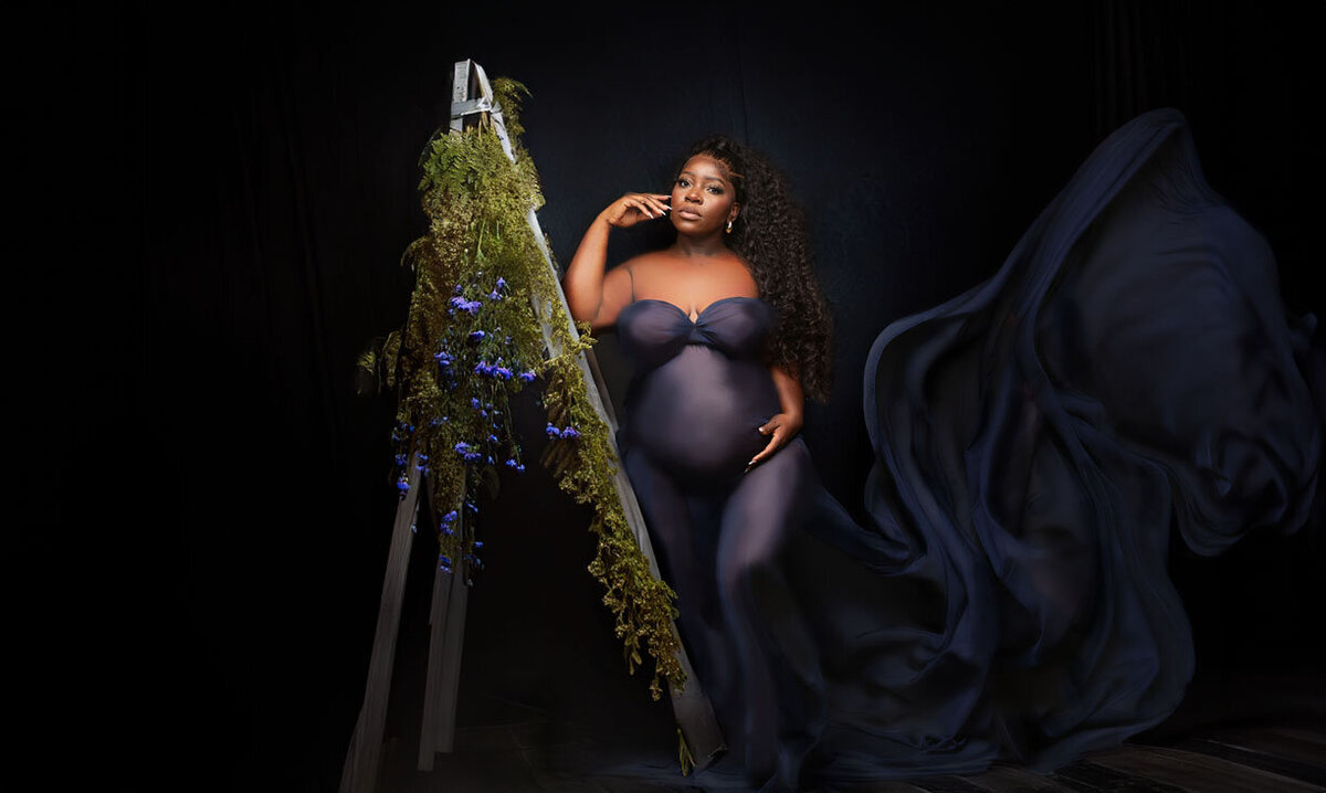 Our luxury studio maternity sessions are designed to celebrate motherhood with sophisticated and timeless portraits.