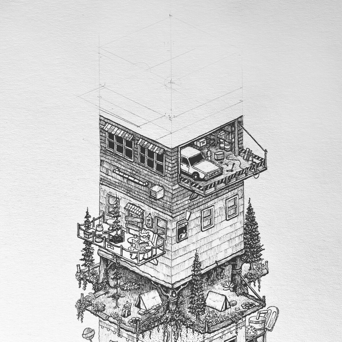 Pen and Ink Illustration of Inktober 2022 prompt: Gear
