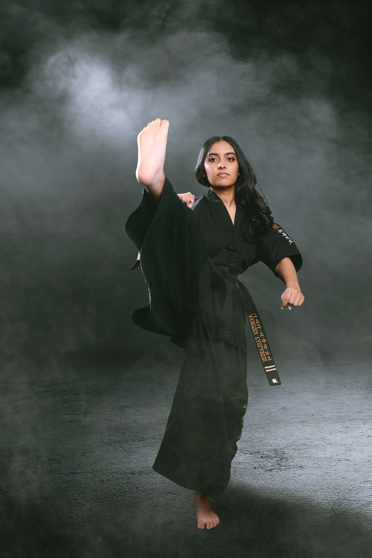 tae kwon do martial arts senior photos smoke 4