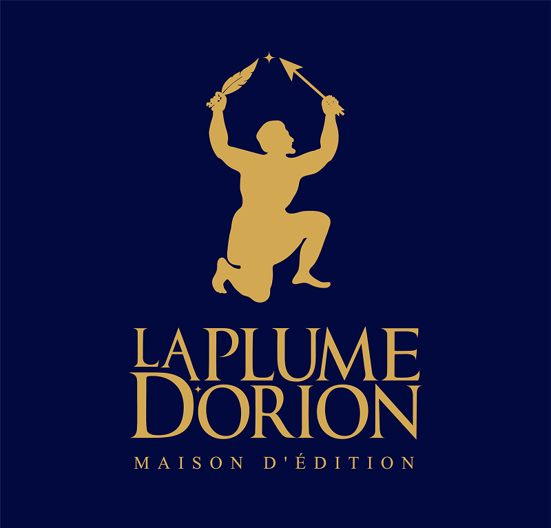 Maquette créée par Fenicia Studio pour l'identité visuelle d'une maison d'édition. Elle représente le logo aux couleurs de l'univers graphique.