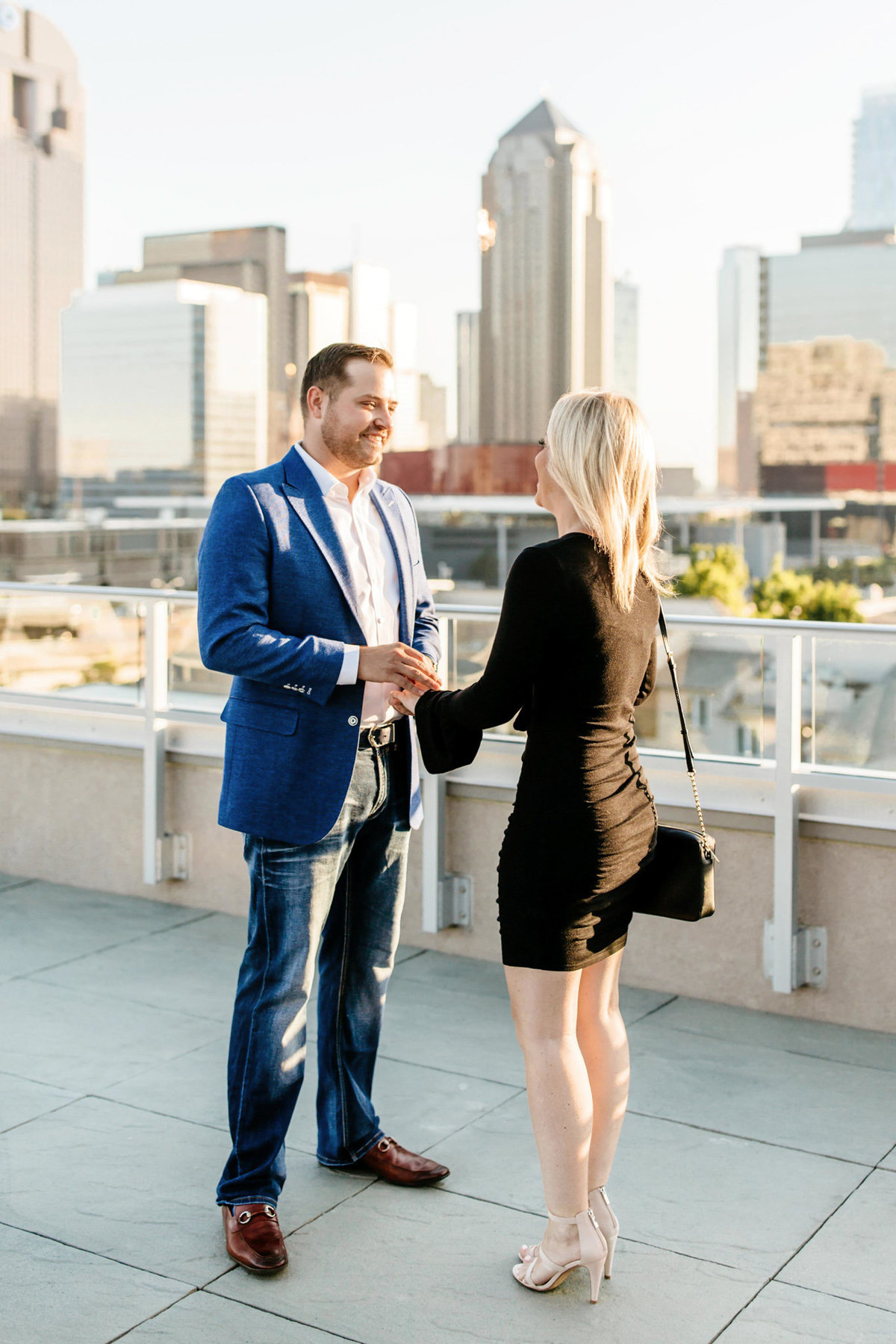 Eric & Megan - Downtown Dallas Rooftop Proposal & Engagement Session-21