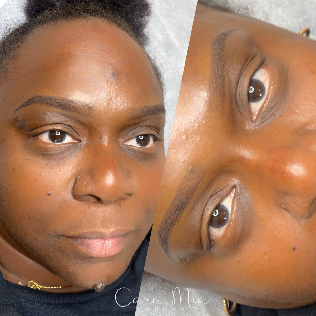 Ombre Powder Brows before and after