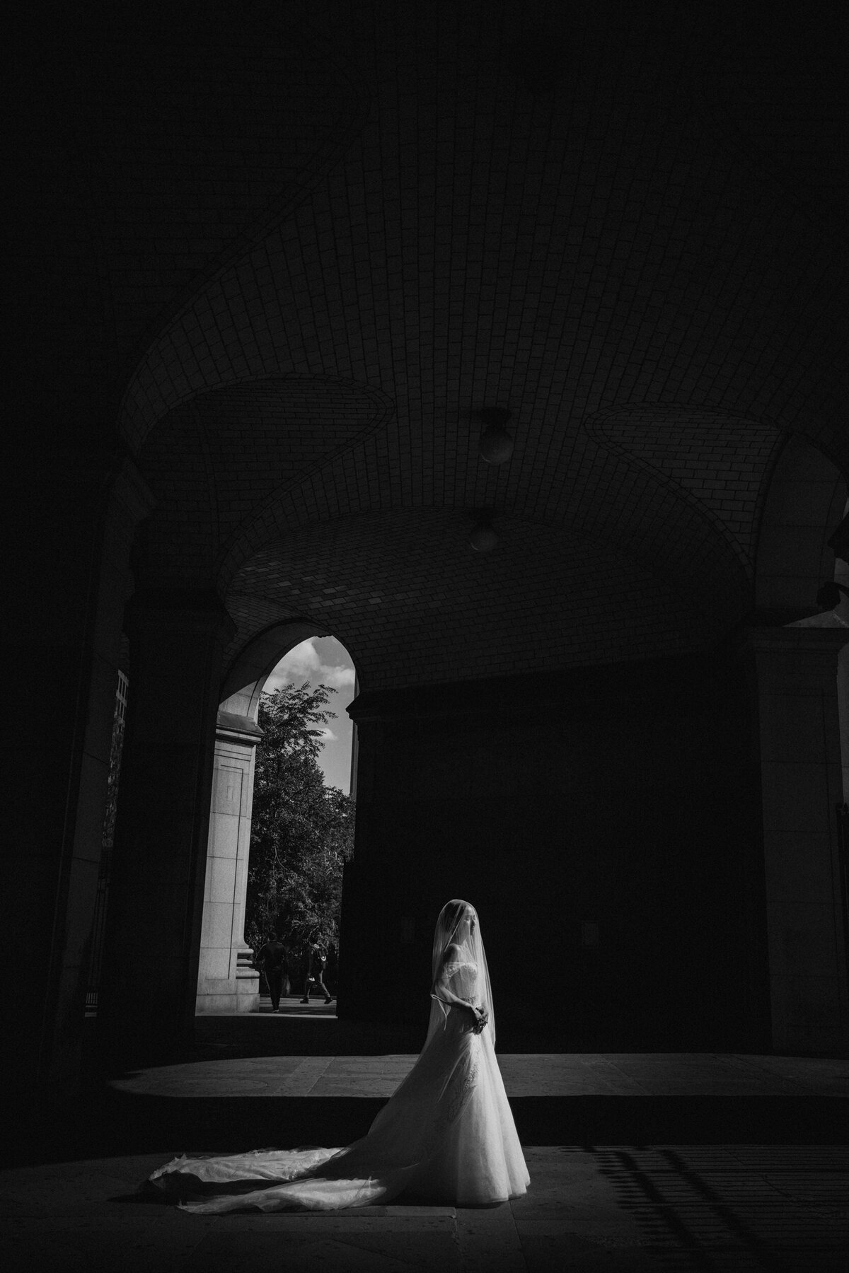 NYC subway platform wedding photos