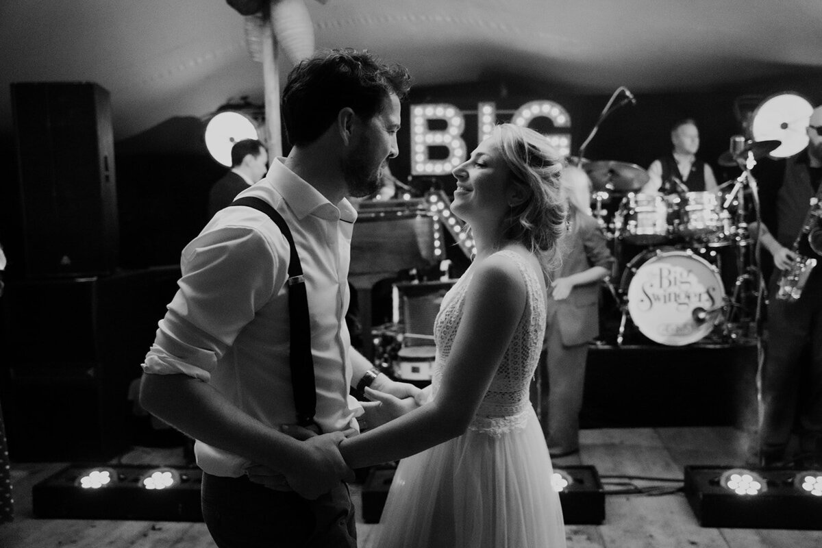Wedding couple with Band