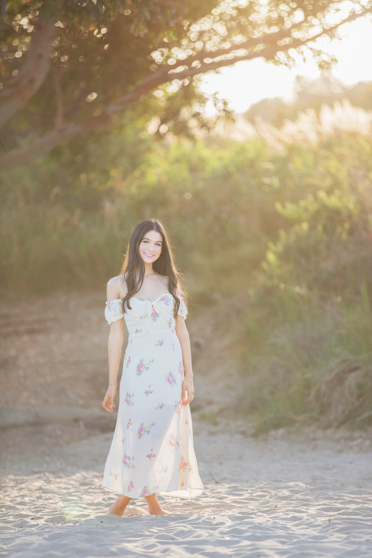 High school senior photoshoot at sunset in Malibu