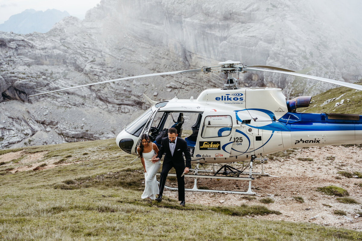 Marmarole helicopter Elopement Dolomites -14