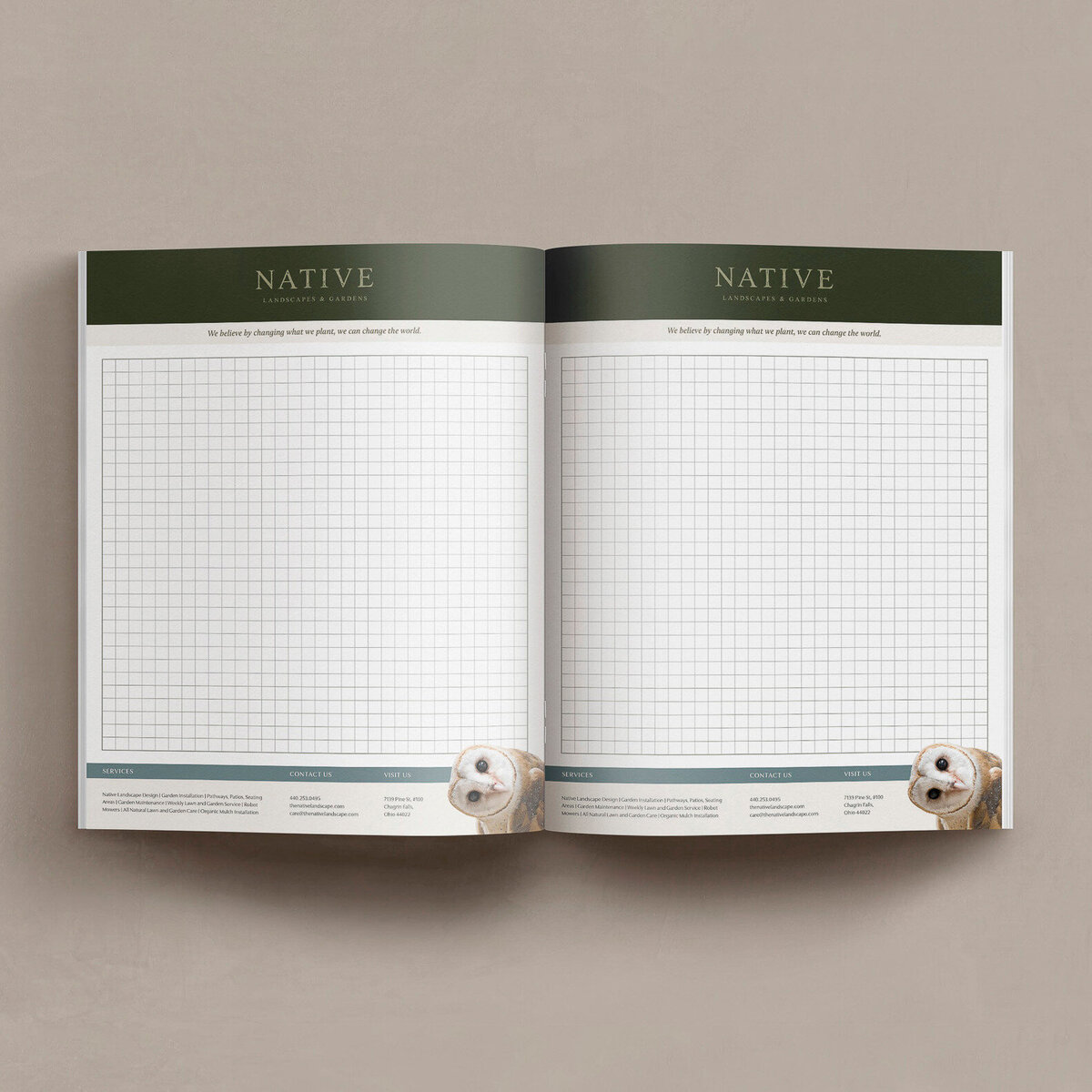Native landscaping company custom grid paper