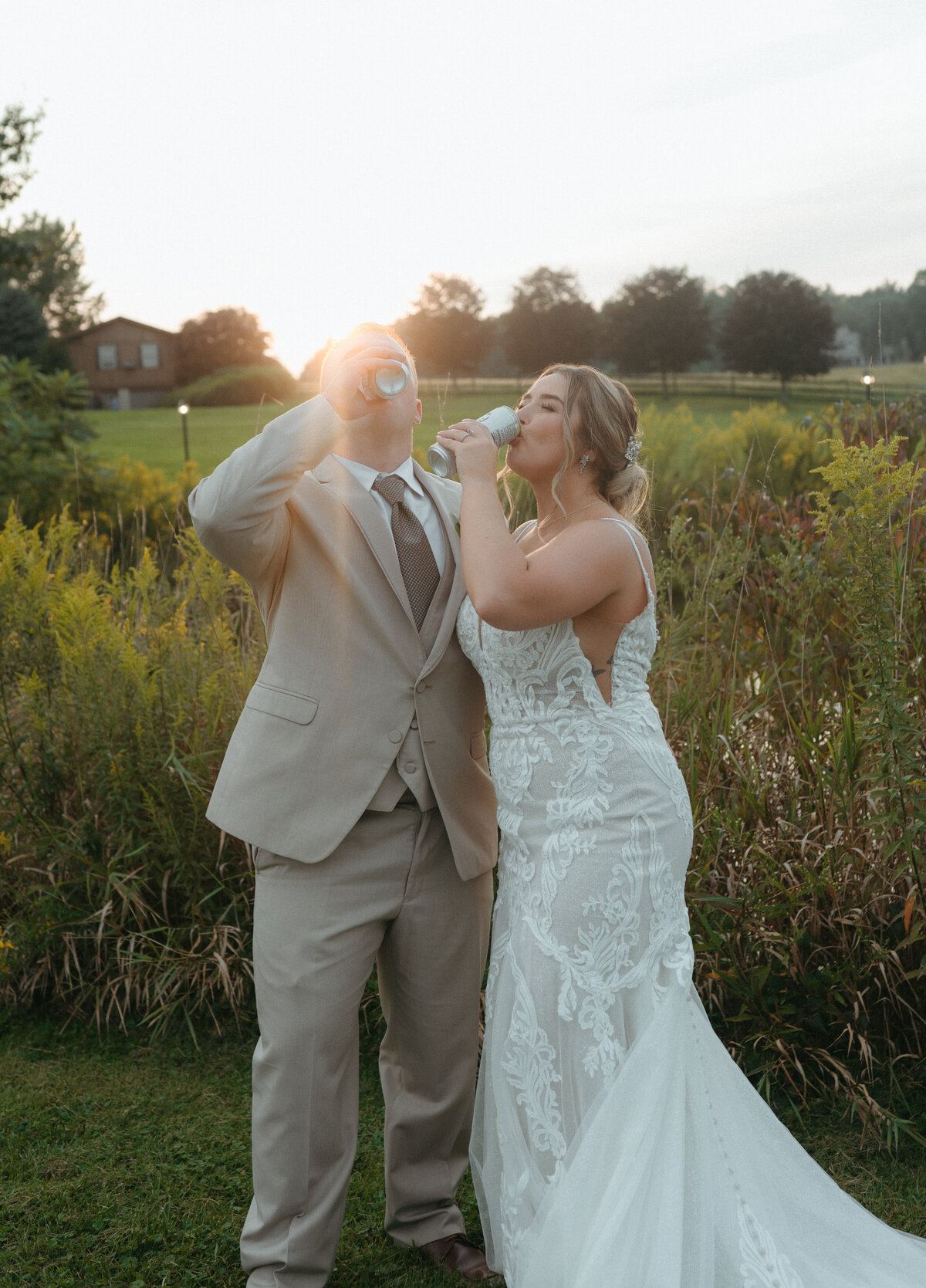 fun wedding photos with bride and groom