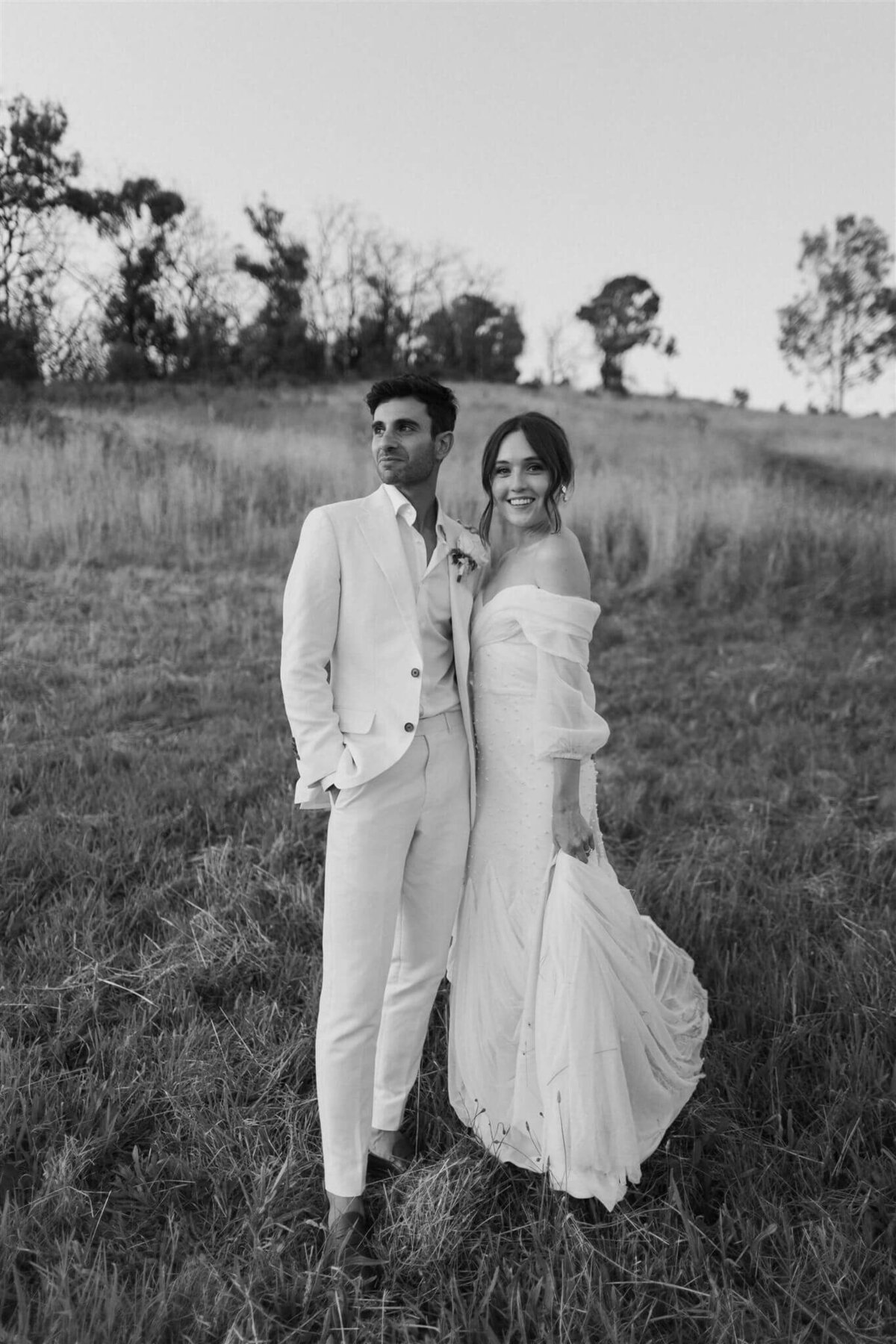 Bride and groom on their wedding day