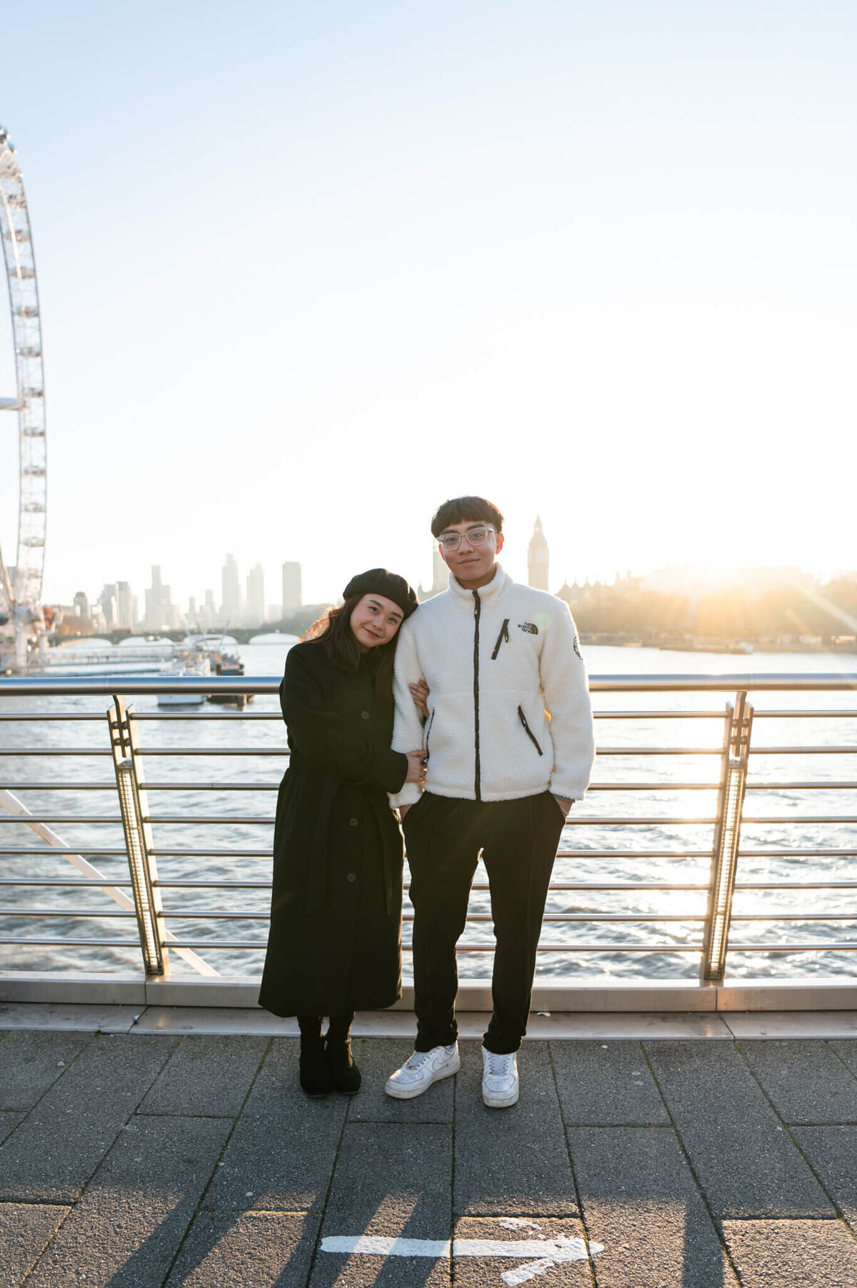 Chloe Bolam - London Engagement and Couple Photographer - Big Ben London Eye Engagement - London Golden Hour Couple Photoshoot - S & L - 10.12.22 - 1