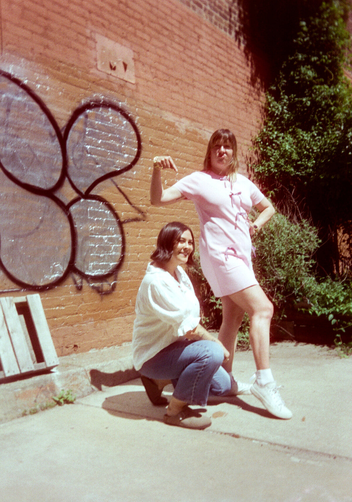 Photo of Hurry Up & Have Fun on film in Gowanus Brooklyn by Mira Park Photography NY based wedding photographer