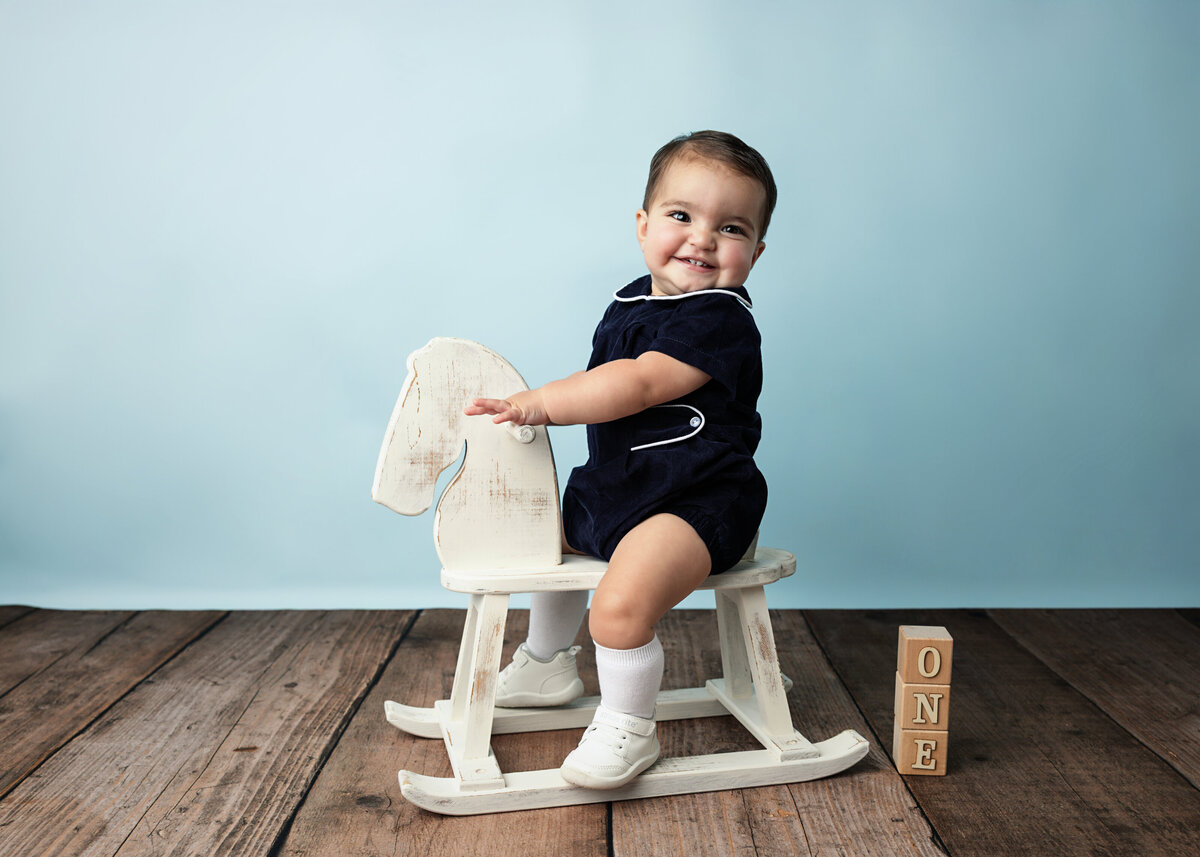 The Baby Photog, LLC- baby boy in blue Cake Smash Session -7.20.2025