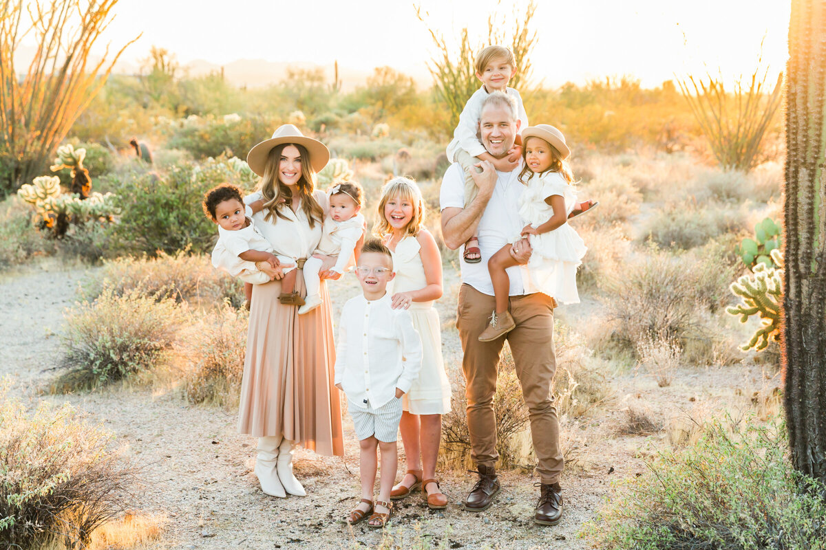 family smiling together in Scottsdale desert