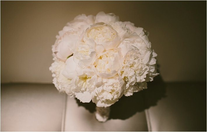 all white peony bridal bouquet